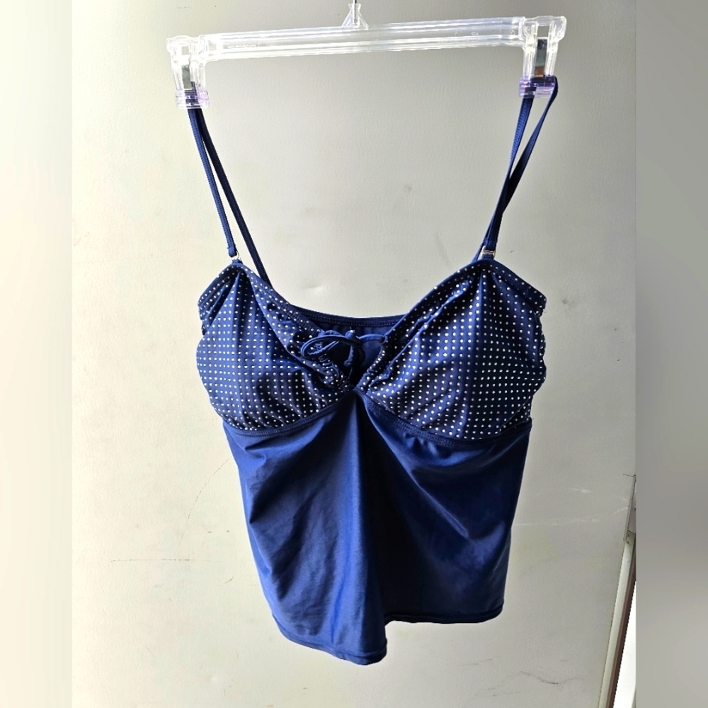 NAVY SWIM WEAR TOP with Silver ACCENTS PLUS SIZE 16 - Picture 3 of 7